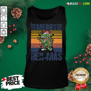Good Christmas Santa T-Rex Merry Rexmas Vintage Tank Top - Design By Rulestee.com