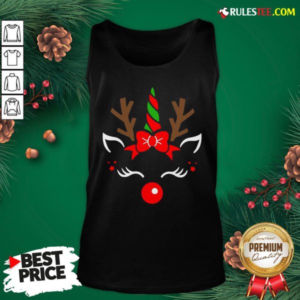 Good Unicorn Face Reindeer Antlers Christmas Funny Pet Kids Gifts Tank Top- Design By Rulestee.com