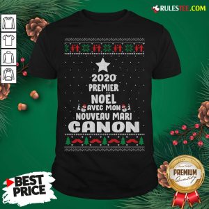 Nice 2020 Premier Noel Avec Mon Nouveau Mari Canon Ugly Christmas Shirt- Design By Rulestee.com