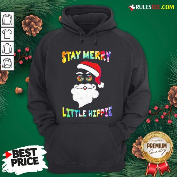 Nice Santa Claus Say Merry Little Hippie Christmas Hoodie - Design By Rulestee.com