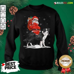Official Santa Claus Riding Border Collie Christmas 2020 Sweatshirt - Design By Rulestee.com