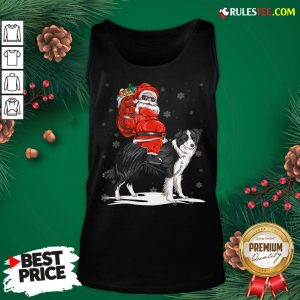 Official Santa Claus Riding Border Collie Christmas 2020 Tank Top - Design By Rulestee.com
