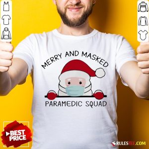 Official Santa Face Mask Merry And Masked Paramedic Squad Christmas Shirt - Design By Rulestee.com