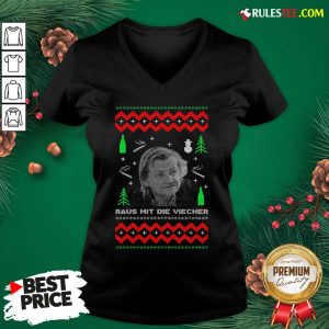 Official Ugly Christmas Familie Ritter Raus Mit Die Viecher V-neck- Design By Rulestee.com