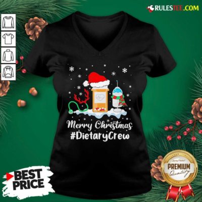 Nurse Santa Vaccine Merry Christmas #Dietary Crew V-neck - Design By Rulestee.com
