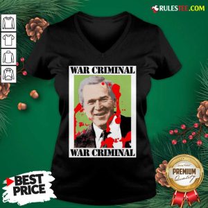 War Criminal George Bush V-neck - Design By Rulestee.com
