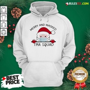 Pretty Santa Face Mask Merry And Masked Tma Squad Christmas Hoodie - Design By Rulestee.com