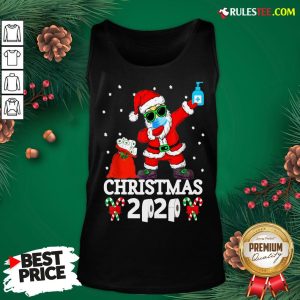 Top Santa Claus Dabbing Wine And Toilet Paper Christmas 2020 Tank Top - Design By Rulestee.com