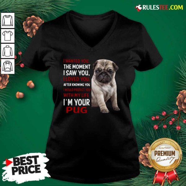 I Wanted You The Moment I Saw You I Loved You After Knowing You I Would Protect You With My Life Im Your Pug V-neck - Design By Rulestee.com