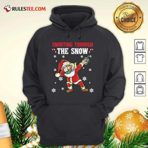 Snorting Through The Snow Dabbing Santa Claus Face Mask Toilet Paper Hand Sanitizer Christmas Hoodie - Design By Rulestee.com