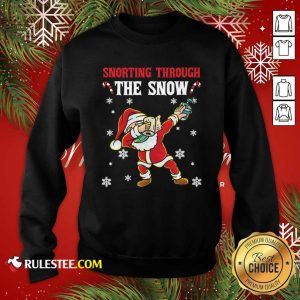 Snorting Through The Snow Dabbing Santa Claus Face Mask Toilet Paper Hand Sanitizer Christmas Sweatshirt - Design By Rulestee.com