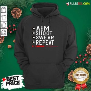 Awesome Aim Shoot Swear Repeat Billiards Christmas Hoodie - Design By Rulestee.com