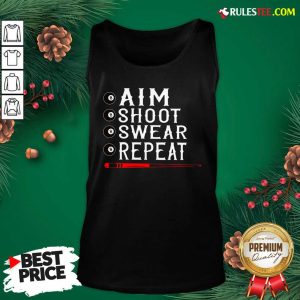 Awesome Aim Shoot Swear Repeat Billiards Christmas Tank Top - Design By Rulestee.com