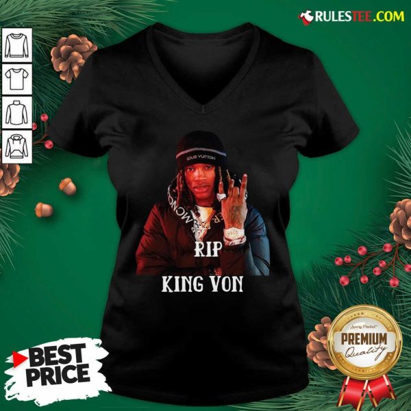 Pretty King Von RIP V-neck - Design By Rulestee.com