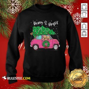 Merry And Bright Pitbull Dog Ugly Christmas Sweatshirt - Design By Rulestee.com