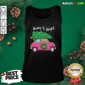 Merry And Bright Pitbull Dog Ugly Christmas Tank Top - Design By Rulestee.com