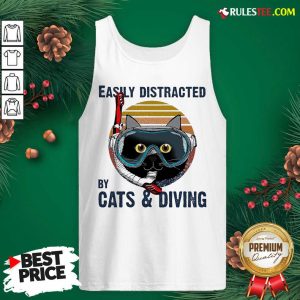Easily Distracted By Cats And Diving Vintage Tank Top- Design By Rulestee.com