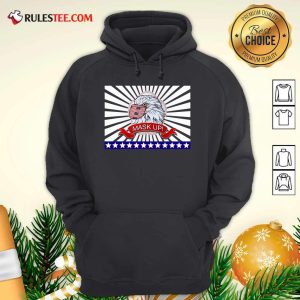 Mask Up Fun And Patriotic Bald Eagle American Flag Hoodie - Design By Rulestee.com