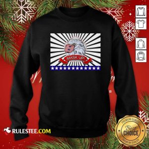 Mask Up Fun And Patriotic Bald Eagle American Flag Sweatshirt - Design By Rulestee.com