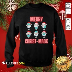 Merry Christmask Six Santa With Face Mask Covid Sweatshirt - Design By Rulestee.com