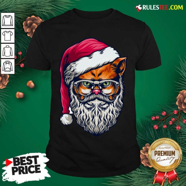 Funny Xmas Wildcat Santa Claus Christmas Wearing Glasses Shirt - Design By Rulestee.com