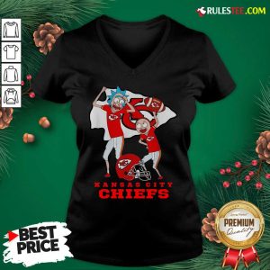 Rick And Morty Kansas City Chiefs V-neck - Design By Rulestee.com