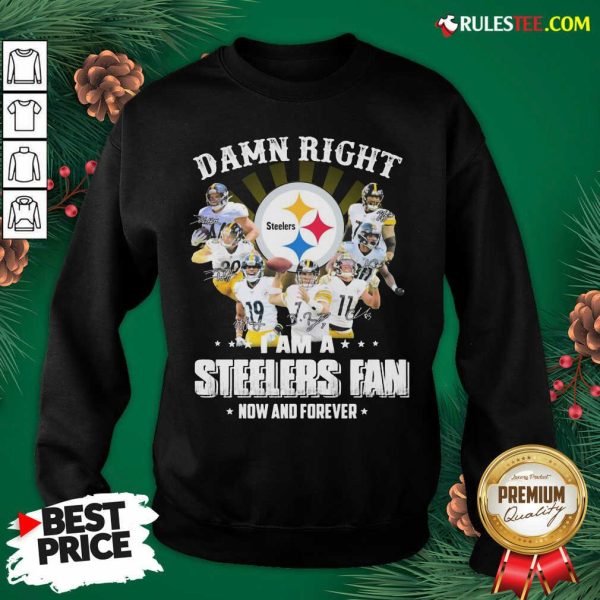 Good So Damn Right I Am A Pittsburgh Steelers Fan Now And Forever Signature Sweatshirt - Design By Rulestee.com