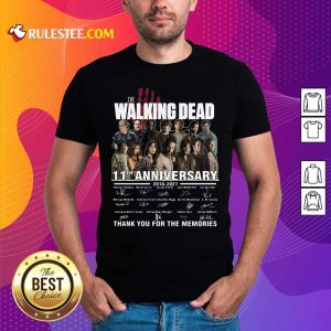 The Walking Dead 11th Anniversary 2010 2021 Thank You For The Memories Signatures Shirt - Design By Rulestee.com