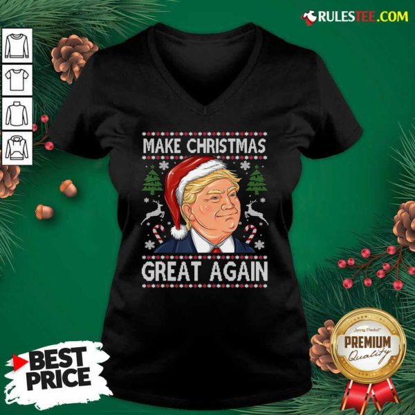 Trump Make Christmas Great Again Christmas V-neck - Design By Rulestee.com