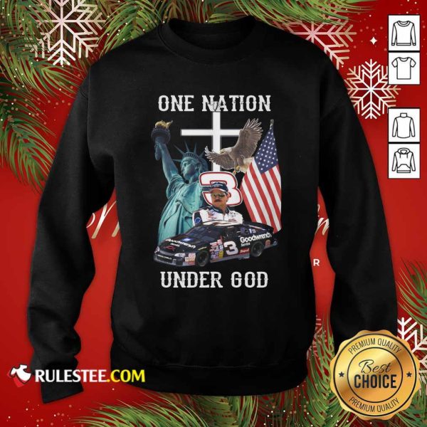 3 Goodwrench Dale Earnhardt One Nation Under God American Flag Sweatshirt - Design By Rulestee.com