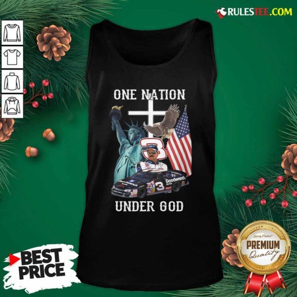 3 Goodwrench Dale Earnhardt One Nation Under God American Flag Tank Top - Design By Rulestee.com
