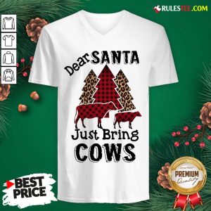 Hot Dear Santa Just Bing Cows V-neck - Design By Rulestee.com
