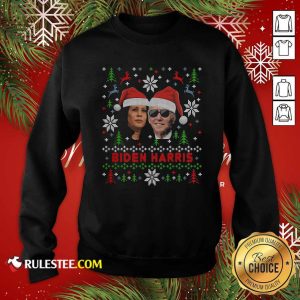 Joe Biden And Kamala Harris Wear Hat Santa Claus Merry Xmas Sweatshirt - Design By Rulestee.com