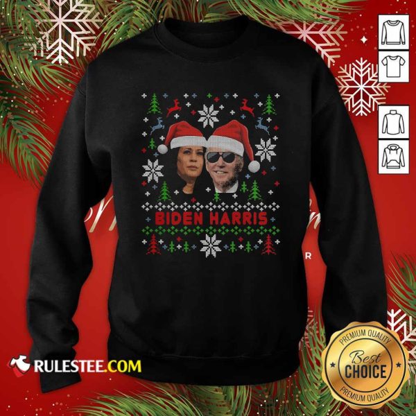 Joe Biden And Kamala Harris Wear Hat Santa Claus Merry Xmas Sweatshirt - Design By Rulestee.com