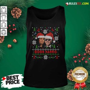 Joe Biden And Kamala Harris Wear Hat Santa Claus Merry Xmas Tank Top - Design By Rulestee.com