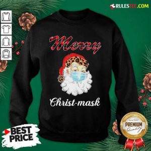 Santa Claus Face Mask Merry Christmas 2020 Sweatshirt - Design By Rulestee.com