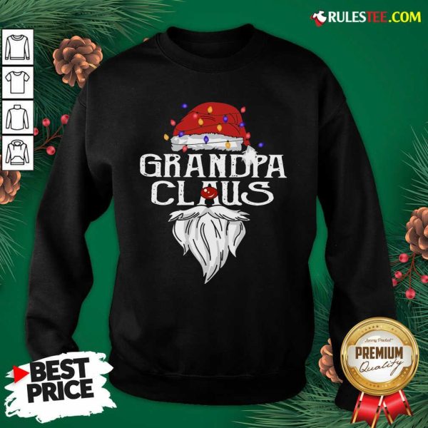 Santa Claus Grandpa Claus Merry Christmas Light Sweatshirt - Design By Rulestee.com