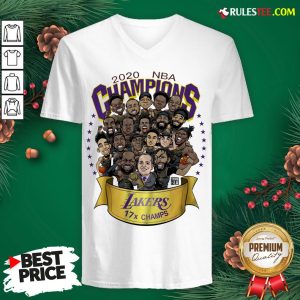 Nice 2020 Nba Champions Los Angeles Lakers 17 Champs Cartoon V-neck - Design By Rulestee.com
