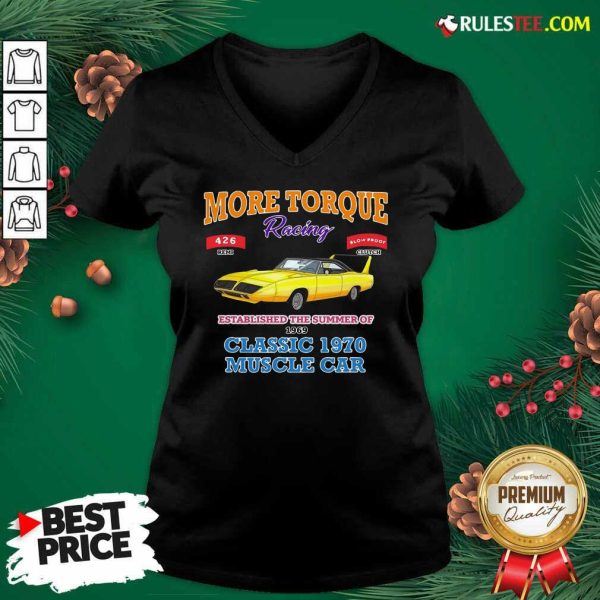 Classic Muscle Car Torque Garage Hot Rod V-neck - Design By Rulestee.com