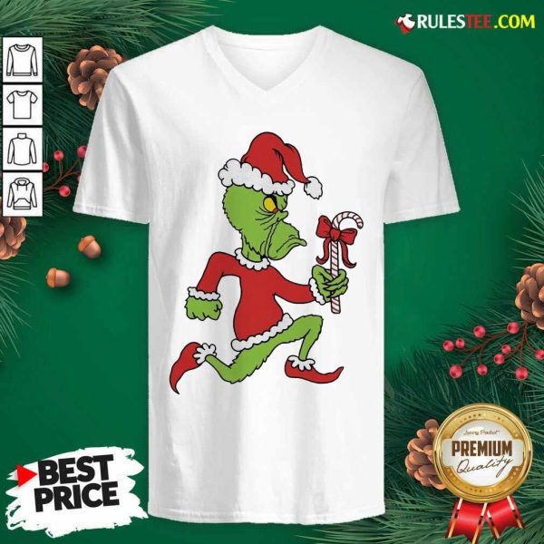 Grinch Merry Fucking Xmas Christmas V-neck - Design By Rulestee.com
