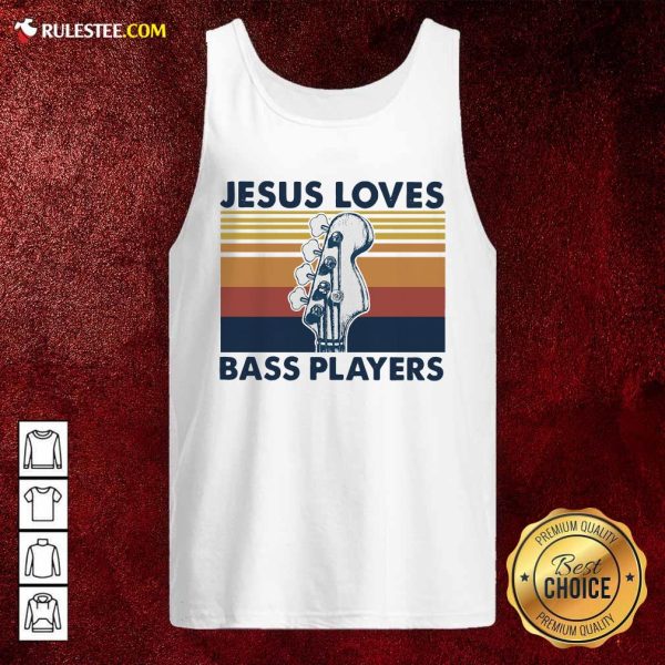 Guitar Jesus Loves Bass Players Vintage Tank Top - Design By Rulestee.com