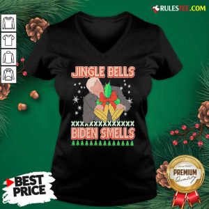 Jingle Bells Biden Smells Ugly Christmas 2020 V-neck - Design By Rulestee.com