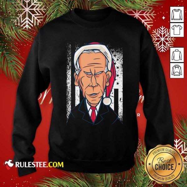 Joe Biden Christmas Wear Santa Hat American Flag Sweatshirt - Design By Rulestee.com