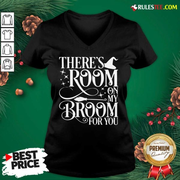 There Room On My Broom For You Witch Halloween V-neck - Design By Rulestee.com