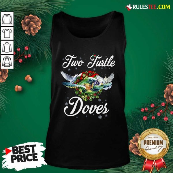 Turo Turtle Doves Merry Christmas Tank Top - Design By Rulestee.com