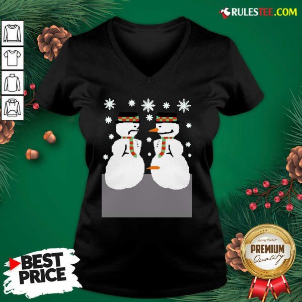 Official Cute Snowman Nose Thief Ugly Christmas V-neck - Design By Rulestee.com