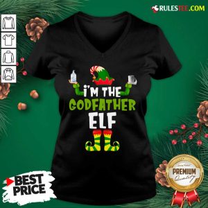 Official Im The Godfather Elf Quarantine Matching Christmas V-neck - Design By Rulestee.com