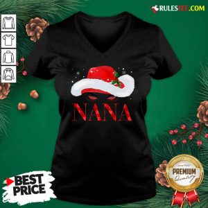 Santa Hat Women Nana V-neck - Design By Rulestee.com
