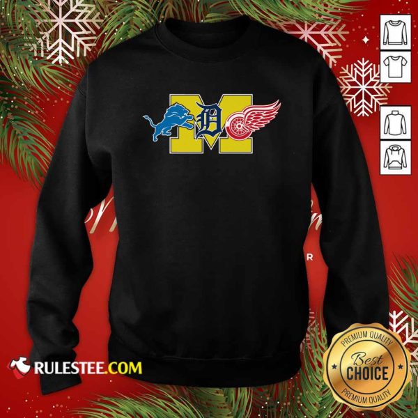 Detroit Lions Detroit Red Wings Danville Blue Devils Sweatshirt- Design By Rulestee.com