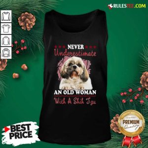 Never Underestimate An Old Woman With A Shih Tzu Tank Top - Design By Rulestee.com